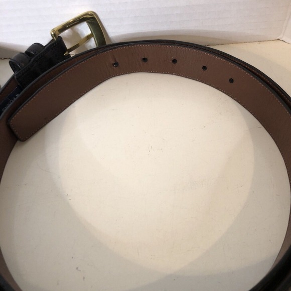 Roundtree & Yorke (2) 1 Black 1 Brown Full Grain Cowhide Dress Belt Men's 48/120 - Picture 15 of 16